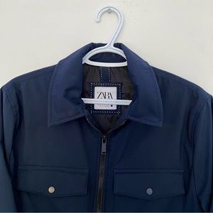 (M) Zara Jacket Navy super lightweight and comfy with zippers and chest pocket